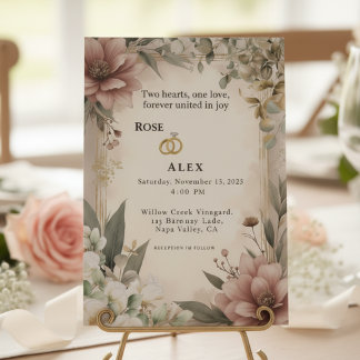 Blush Peony Eucalyptus Wedding Invite
