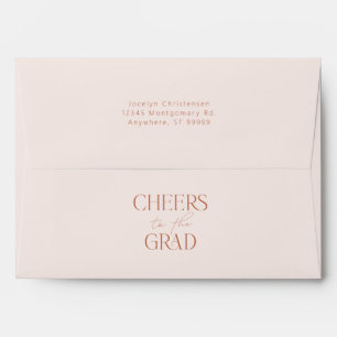 Blush Personalized Cheers to the Grad Graduation Envelope