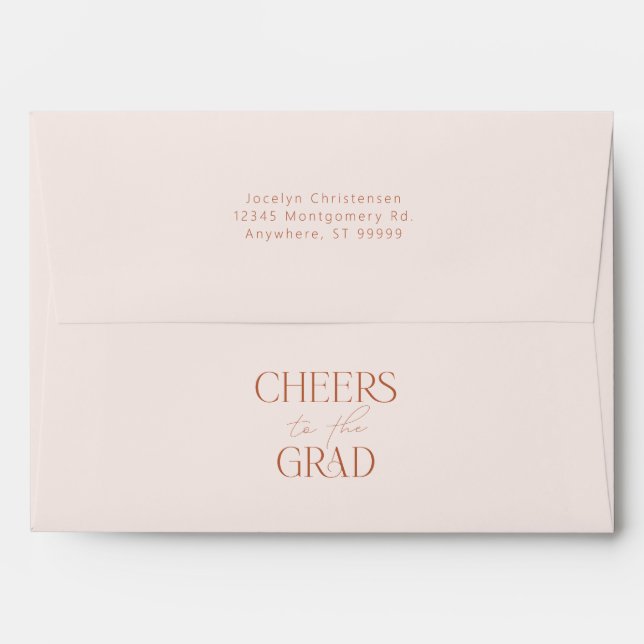 Blush Personalized Cheers to the Grad Graduation Envelope (Back (Top Flap))
