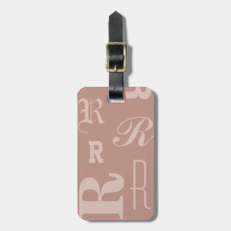 Blush Personalized Monogram, Typography Initials Luggage Tag