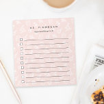 Blush | Personalized Science Teacher To-Do List Notepad<br><div class="desc">Wow your child's favourite teacher at the holidays or teacher appreciation week with this cool personalized to-do list notepad featuring a science themed pattern of microscopes, beakers, atoms, and books on a pastel blush pink background. Personalize with your science teacher's name and an additional line of custom text (shown with...</div>