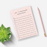 Blush | Personalized Science Teacher To-Do List Post-it Notes<br><div class="desc">Wow your child's favourite teacher at the holidays or teacher appreciation week with these cool personalized to-do list post-it notes featuring a science themed pattern of microscopes, beakers, atoms, and books on a pastel blush pink background. Personalize with your science teacher's name and an additional line of custom text (shown...</div>
