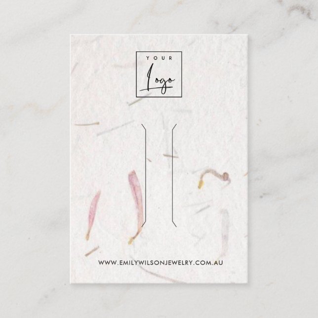 BLUSH PETAL HANDMADE PAPER  HAIR CLIP DISPLAY CARD (Front)