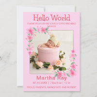 Blush Photo Welcoming Newborn Baby Girl Birth Stat