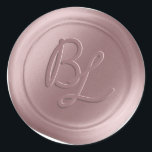 Blush Pink 2 Letter Monogram Wax Seal Stickers<br><div class="desc">These elegant casual style script 2 Letter double Monogram Faux Wax Seal Stickers in the Blush Dusty Pink colorway will make the perfect finishing touch to your save the dates, wedding invitations, or other special occasion stationery. Seal your envelopes or favour bags easily and beautifully with the look of real...</div>
