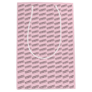 Blush Pink 30th Birthday Personalized Name Medium Gift Bag