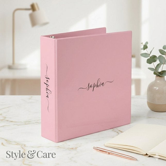 Blush Pink 3 ring binder with Customizable Name (Blush Pink 3 ring binder with Customizable Name)