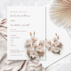 Blush Pink 3D Flowers Invitation