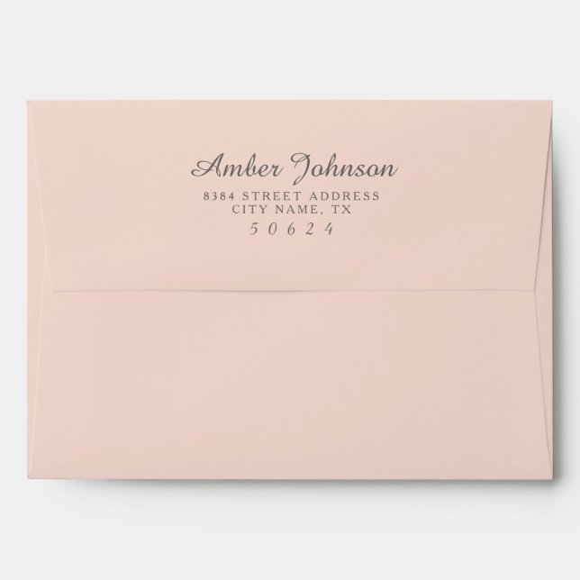 Blush Pink 5 x 7 Pre-Addressed Envelopes (Back (Top Flap))