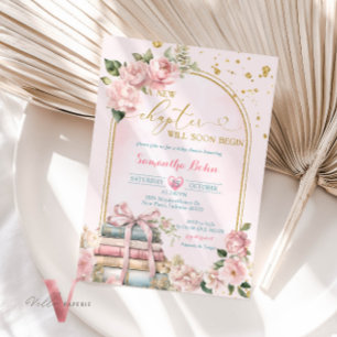 Blush Pink A New Chapter Baby Shower Invitation