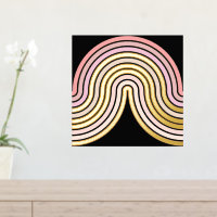 Blush Pink Abstract Wave Lines Art Pattern Gold