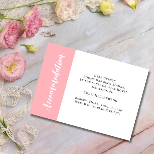 Blush Pink Accommodation Wedding Enclosure Card (Creator Uploaded)