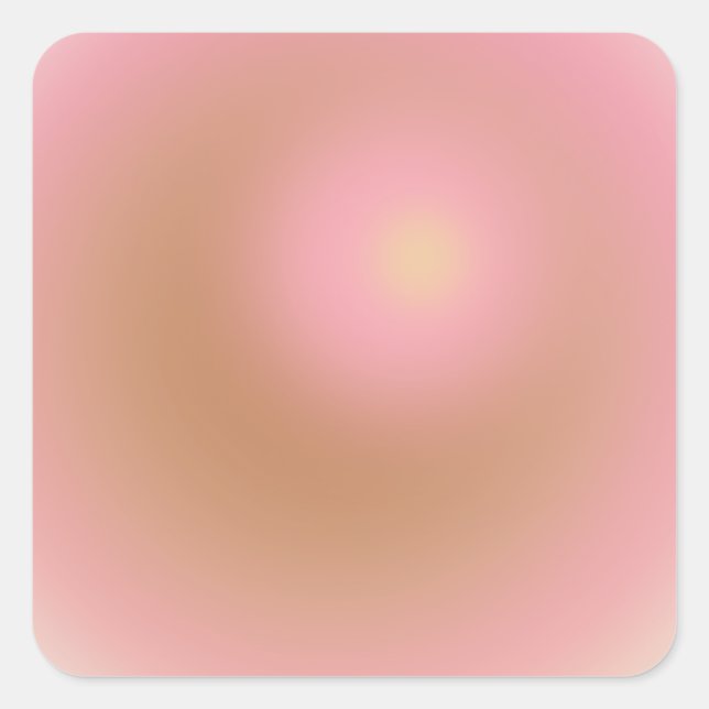 Blush Pink And Brown Gradient Square Sticker (Front)
