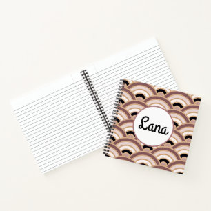 Blush Pink and Dusk Purple Art Deco Customizable Notebook