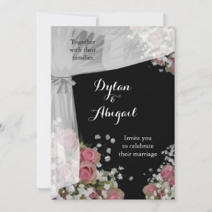 Blush Pink and Dusty Sage Green Wedding Invitation