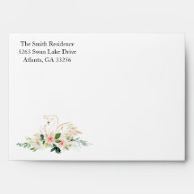 Blush Pink and Gold Floral Swan Baby Shower