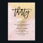 Blush Pink and Gold Marble | 30th Birthday Party Invitation<br><div class="desc">This glam and stylish 30th birthday party invitation features a blush pink and faux gold marble look background,  with trendy script typography in black.</div>