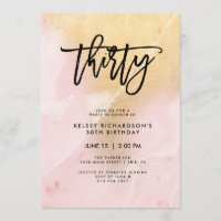 Blush Pink and Gold Marble | 30th Birthday Party