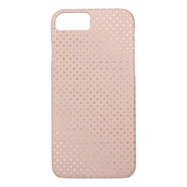 blush pink and gold polka dot shimmer Case-Mate iPhone case (Back)