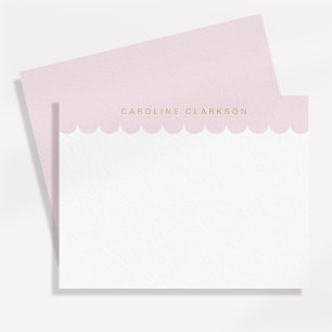 Blush Pink and Gold Scallop Modern Note card