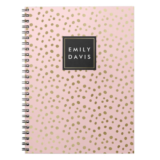 Blush Pink and Gold Spots | Notebook (Front)