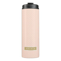 Blush Pink and Gold Tiny Dots Monogram