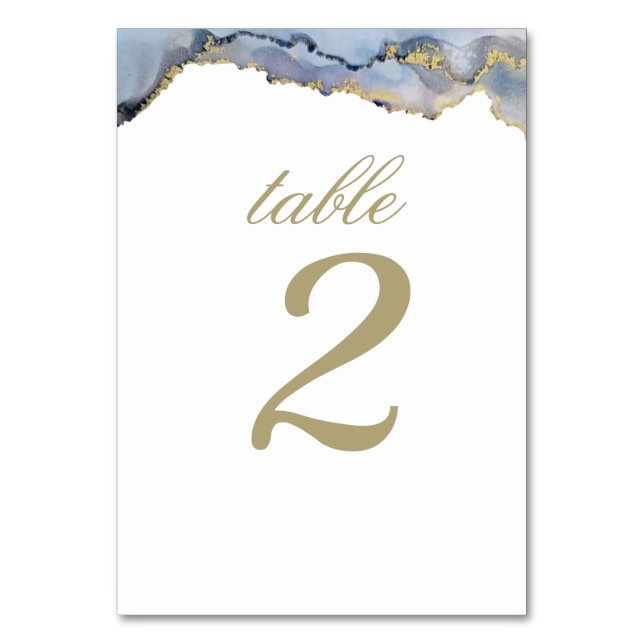 Blush pink and gold Watercolor   Table Number (Front)