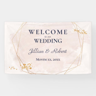 Blush Pink and Gold Wedding Banner