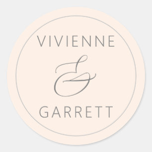 Blush Pink and Grey Wedding Envelope Seals