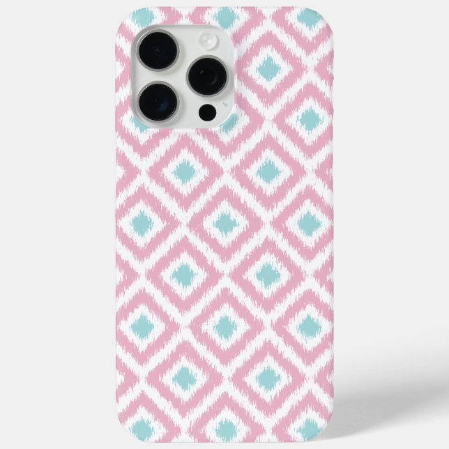 Blush Pink and Mint Diamond Ikat Pattern Case-Mate iPhone Case (Back)