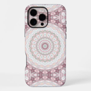 Blush Pink and Mint Mandala Pattern Design iPhone 16 Pro Max Case