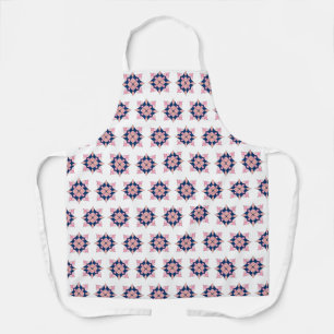 Blush Pink and Navy Geometric Floral Tiles Apron