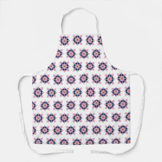 Blush Pink and Navy Geometric Floral Tiles Apron