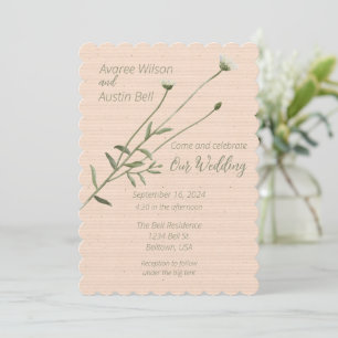 Blush Pink and One Single Daisy Invitation
