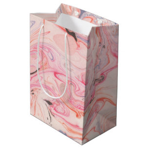 Blush Pink and Purple Marbling Medium Gift Bag