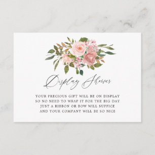 Blush Pink and Rose Gold Floral Bridal Display Enclosure Card