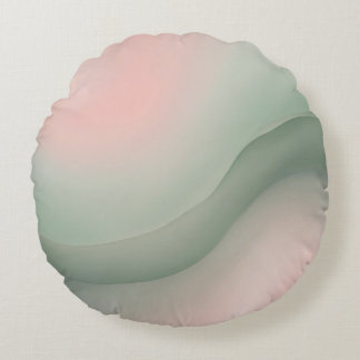 Blush pink and sage green (1) AI art Round Pillow