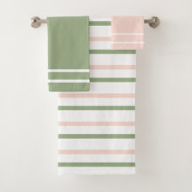 Blush Pink and Sage Green Stripes