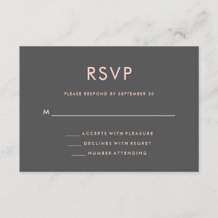 Blush Pink and Smoky Grey   World Map Wedding RSVP Card