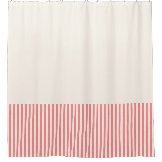 Blush Pink and white stripe Shower Curtain (Front)