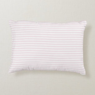 Blush Pink and White Stripes  Decorative Pillow