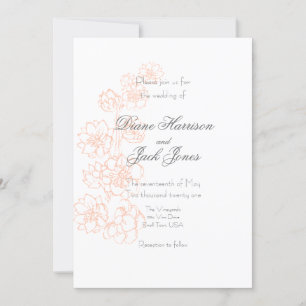 Blush Pink and White Wedding Invitation
