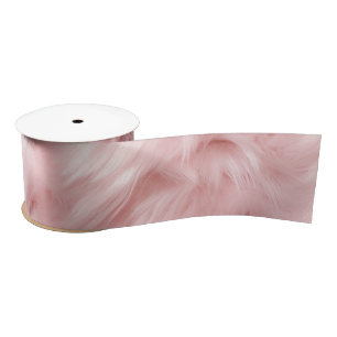 Blush Pink Animal Fur Satin Ribbon