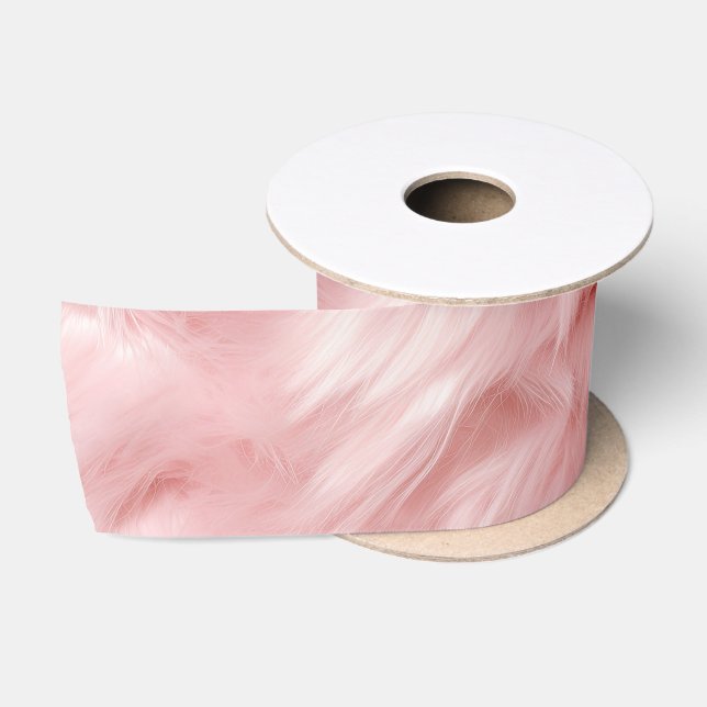 Blush Pink Animal Fur Satin Ribbon (Spool)