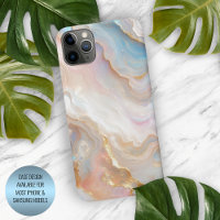 Blush Pink Aqua Blue Gold White Marble Art Pattern