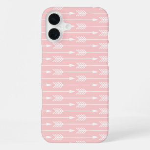 Blush Pink Arrows Pattern iPhone 16 Plus Case