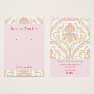 Blush Pink Art Nouveau Floral Earring Display Card