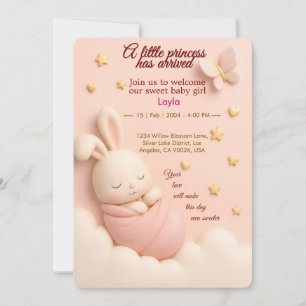 Blush Pink Baby Girl Shower Invite