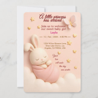 Blush Pink Baby Girl Shower Invite