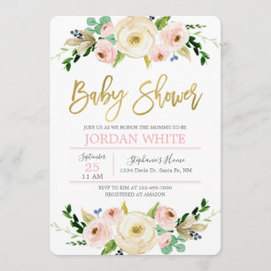 Blush pink Baby shower invitation